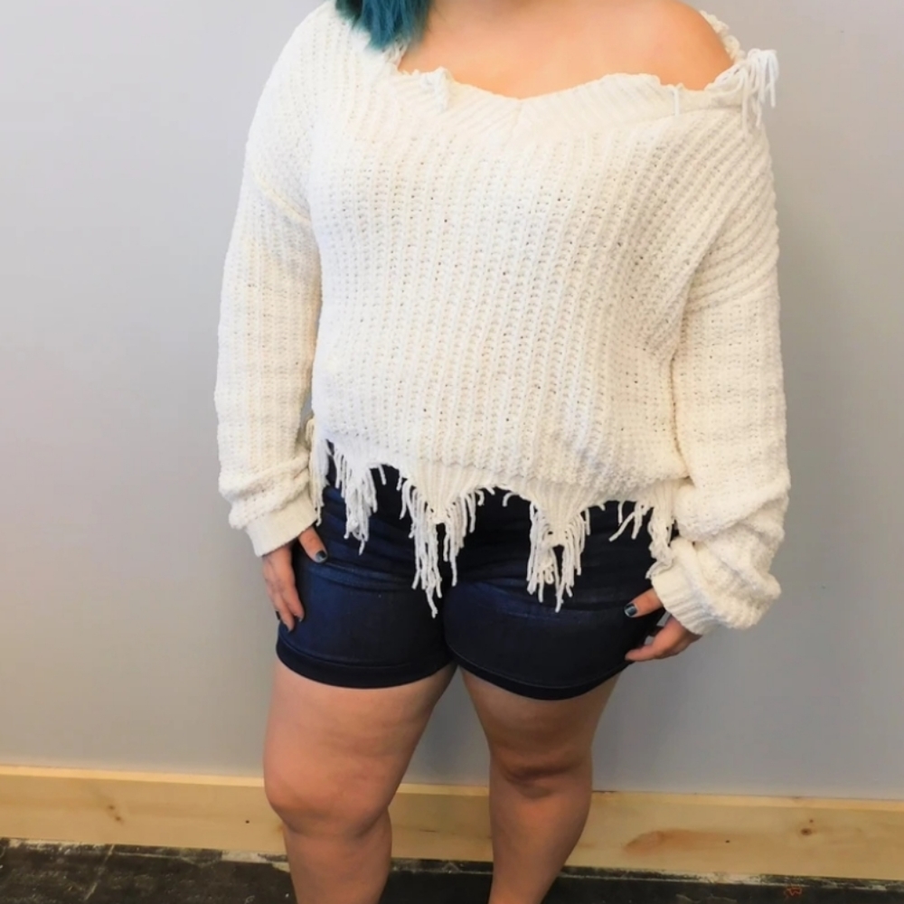 Distressed Soft Plush Sweater
